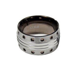 Inox Men's Stainless Steel Polished and Satin Ring